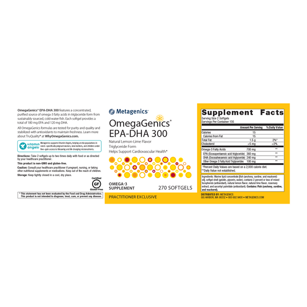 OmegaGenics® EPA-DHA 300 <br>Triglyceride Form Helps Support Cardiovascular Health*