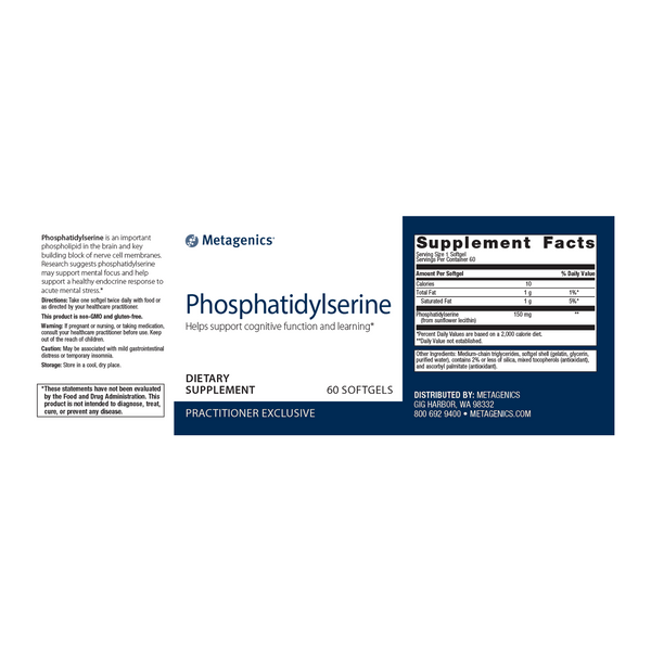 Phosphatidylserine <br>Helps support cognitive function and learning*