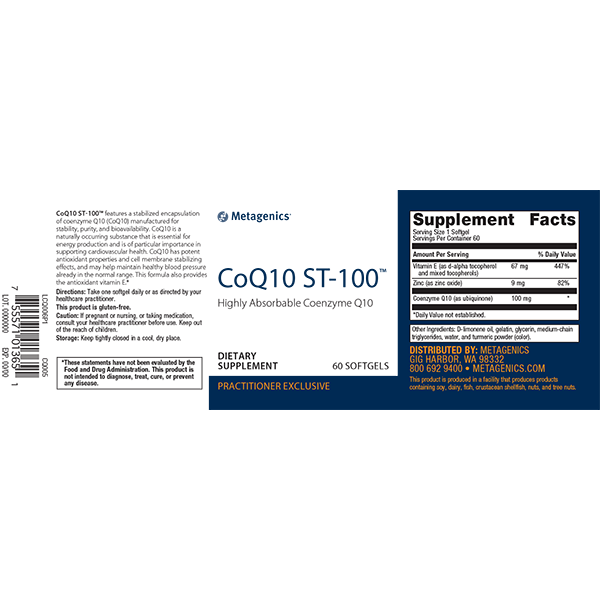CoQ10 ST-100™ <br>Highly Absorbable Coenzyme Q10