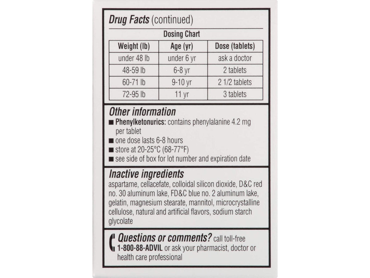 Advil Jr. Grape Chewable Ibuprofen 100 mg Tablets 24 count ACE