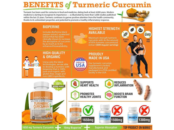 Organic Turmeric Curcumin (90 Capsules)