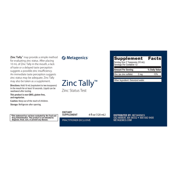 Zinc Tally™ <br>Zinc Status Test