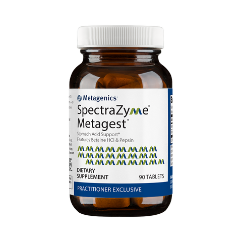 SpectraZyme® Metagest® (formerly Metagest) <br>Stomach Acid Support* Features Betaine HCl & Pepsin