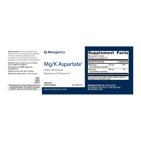 Mg/K Aspartate™ <br>Highly Absorbable Magnesium & Potassium*