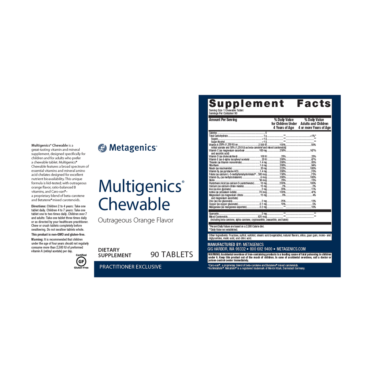 Multigentics Chewable Multigenics® Chewable Outrageous Orange Flavor – ACE Nutrition USA