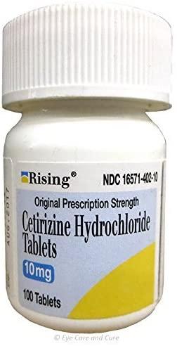 Cetirizine 10 mg Antihistamine Tablets Generic for Zyrtec 24 Hour Allergy Tablets 100 Tablets per Bottle Pack of 2 Total 200 Tablets