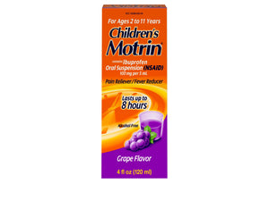 Children's Motrin Oral Suspension, Pain Relief, Ibuprofen, Grape Flavored, 4 Oz