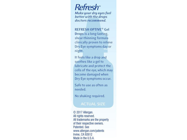 Refresh Optive Gel Drops Lubricant Eye Gel 0.33 oz