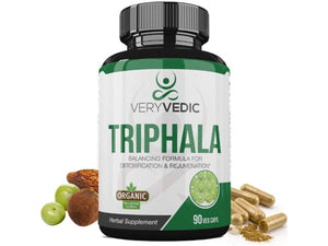 Organic Triphala Capsules Herbal Supplement (90 Veggie Capsules)