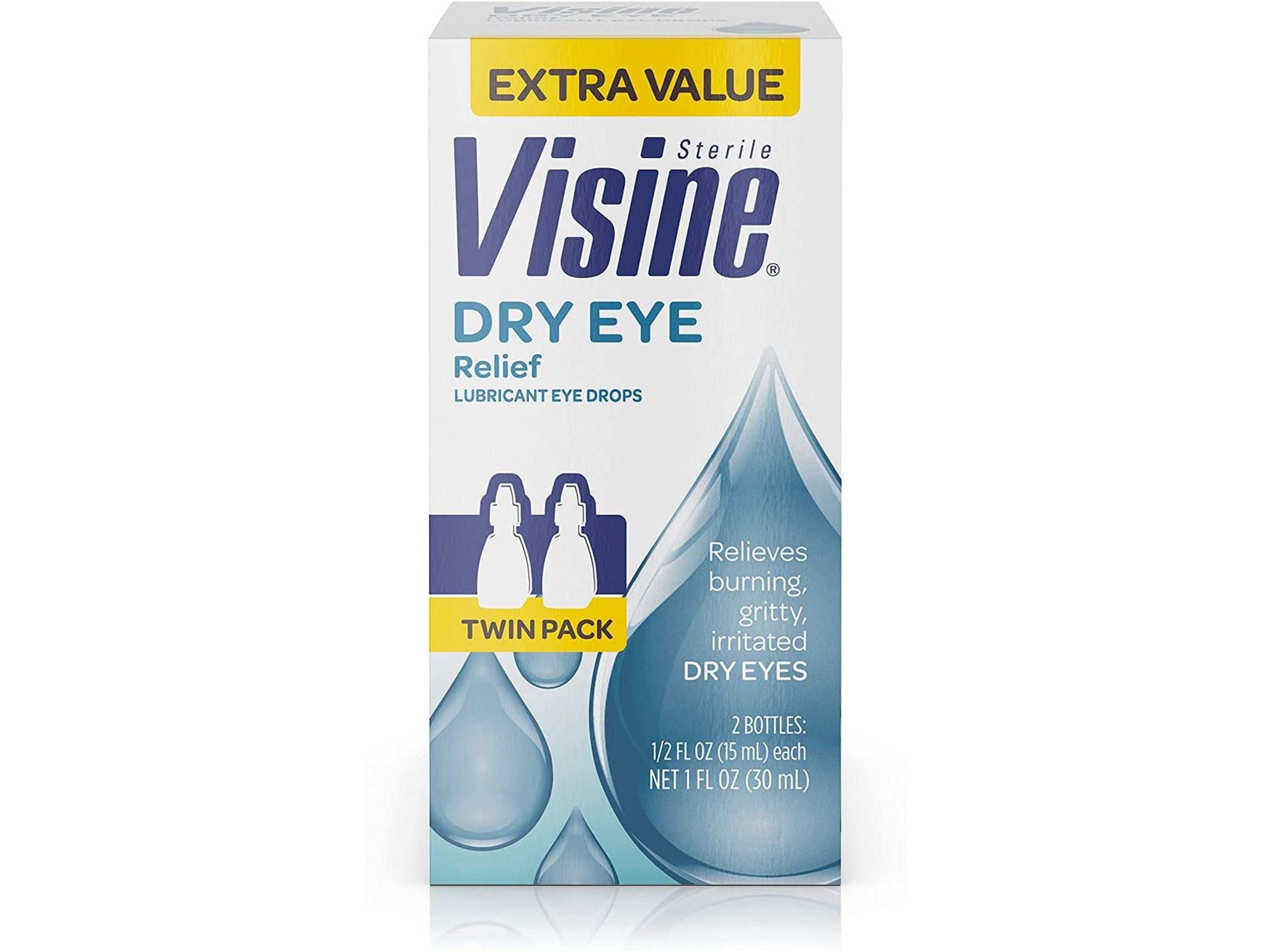 Visine Dry Eye Relief Lubricant Eye Drops 0.5 fl. oz (Pack of 2)